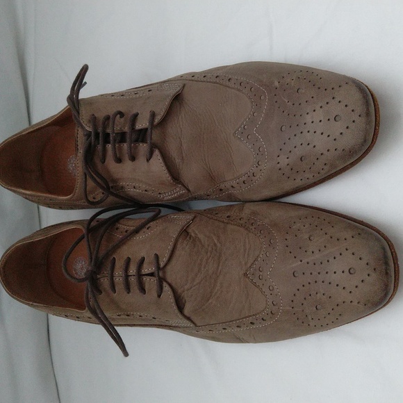 Vero cuoio made in Italy men's leather lace up light brown dress shoes Sz 42 - Picture 10 of 12